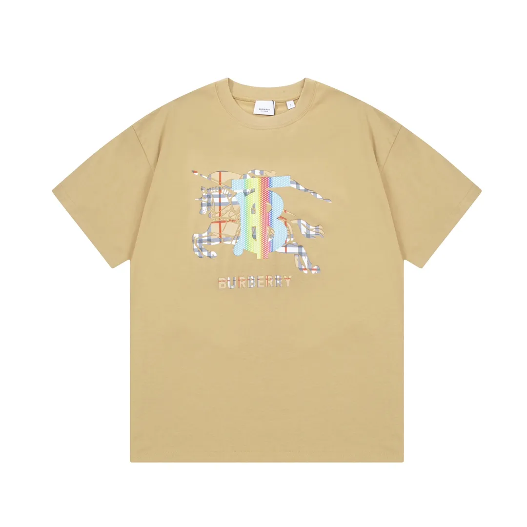 BURBERRY Logo Classic Retro Same Style T 260 Versatile : Khaki Size：XS~L